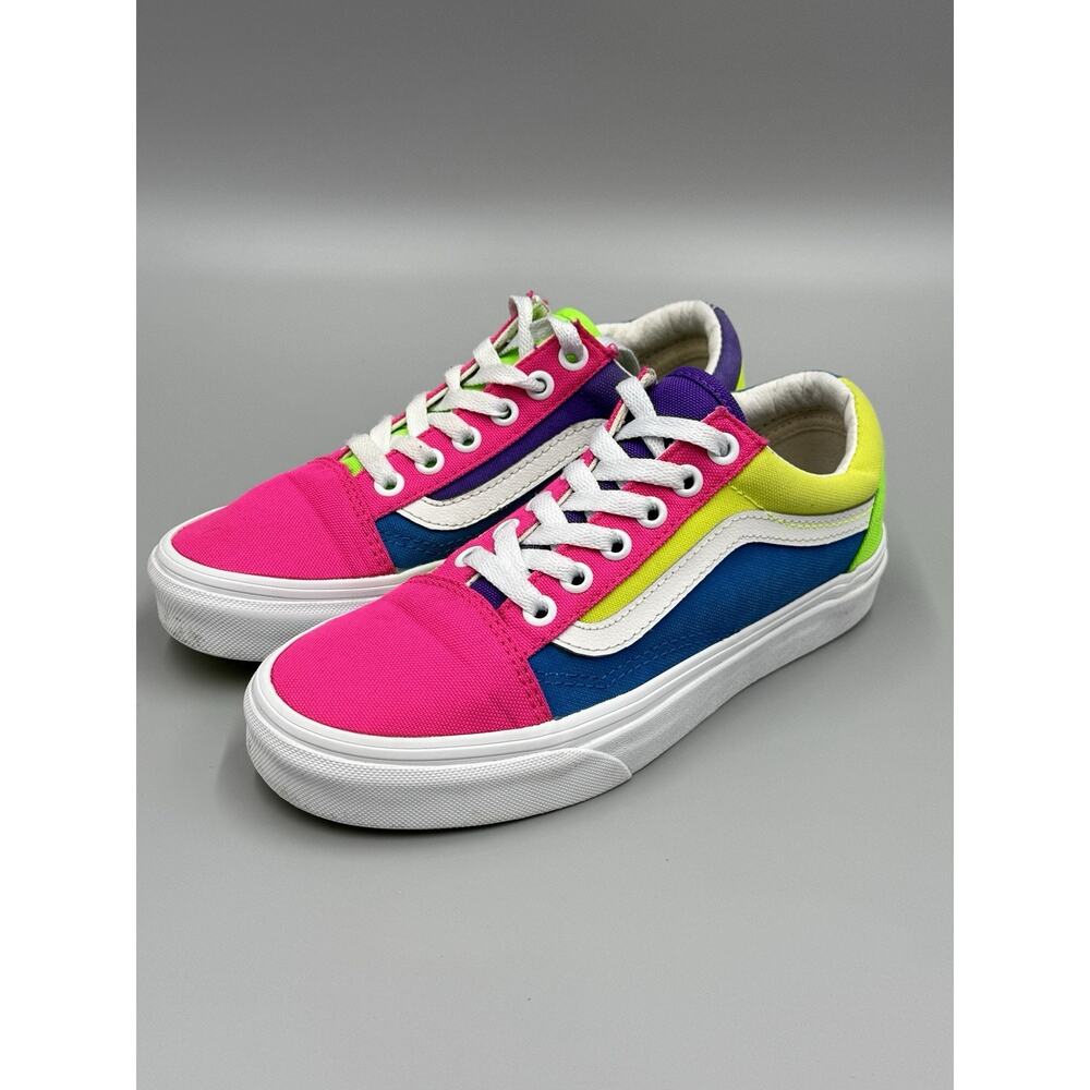 Vans Women's Size‎ 5 Bright Neon Color Block Off The Wall Shoes